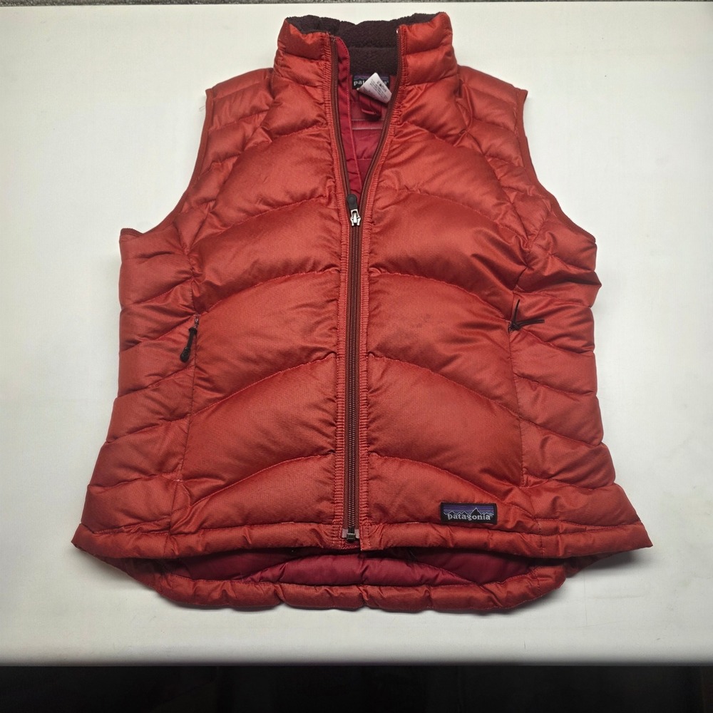 Patagonia Down With It Vest Womens‎ Medium Burnt Orange Puffer MTV Showtime BET